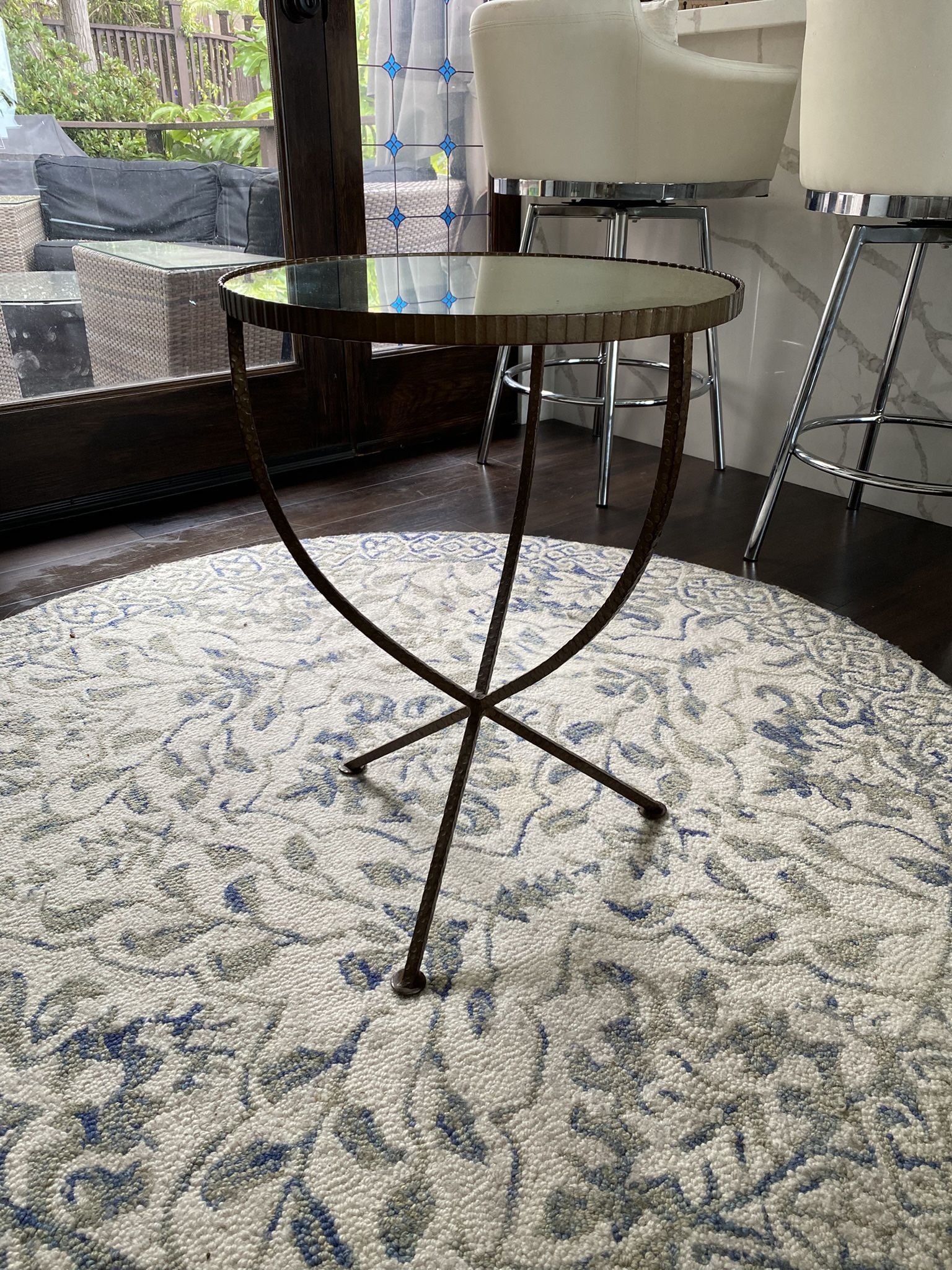 Mirror Top End Table