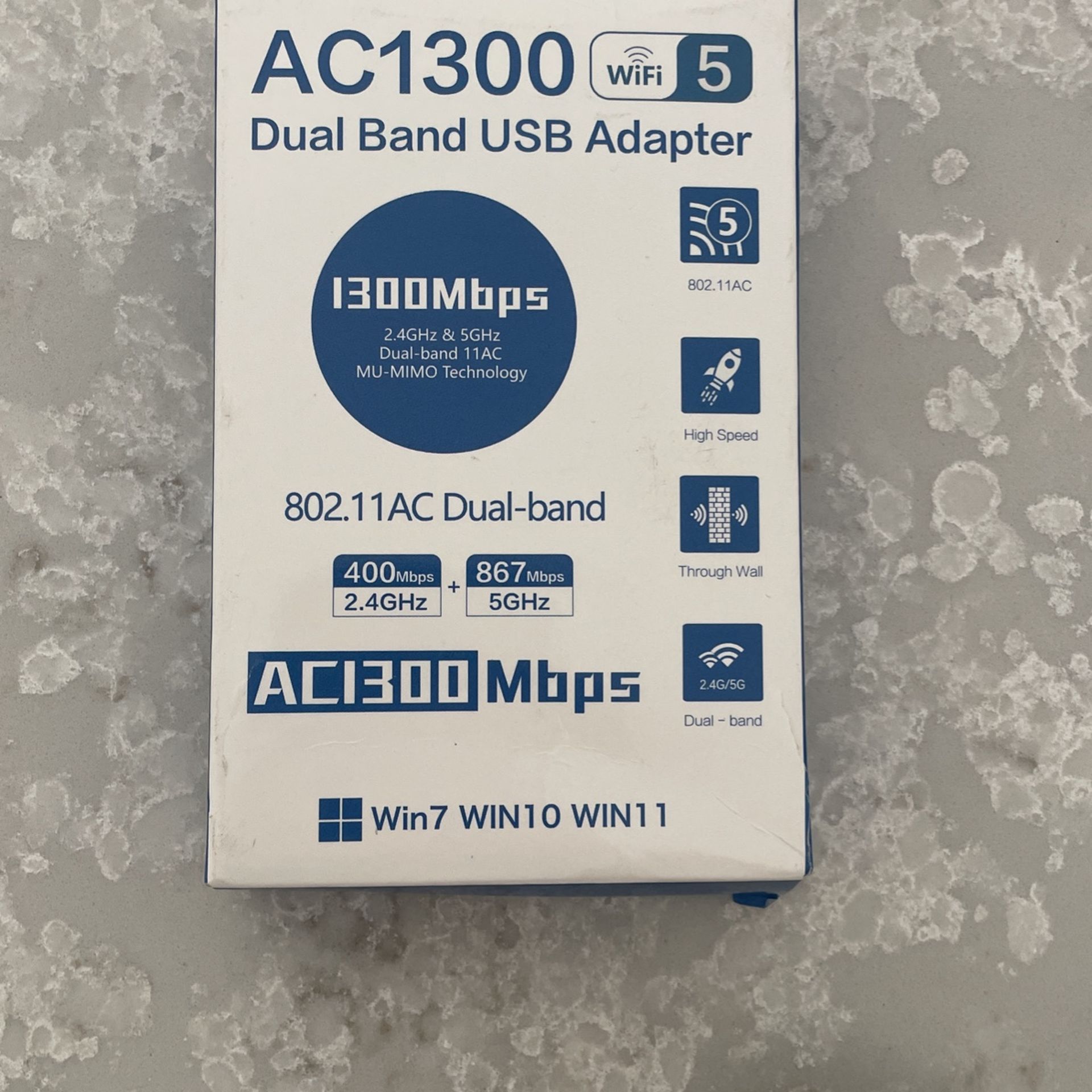 Wireless USB 3.0 WiFi Adapter for Desktop PC, AC 1300Mbps