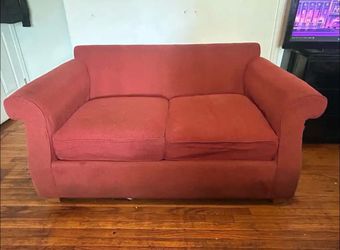 Red Fabric Loveseat