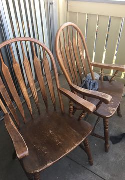 Brown wooden chairs