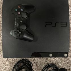 PS3 With Cords And Controller 