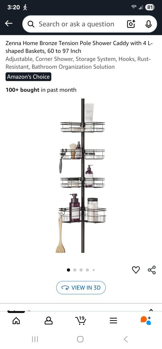 Adjustable Shower Caddy With 4 Baskets