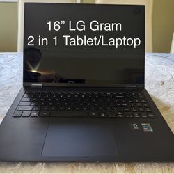 16” LG Gram Laptop/Tablet - 2 in 1 Convertible Touchscreen
