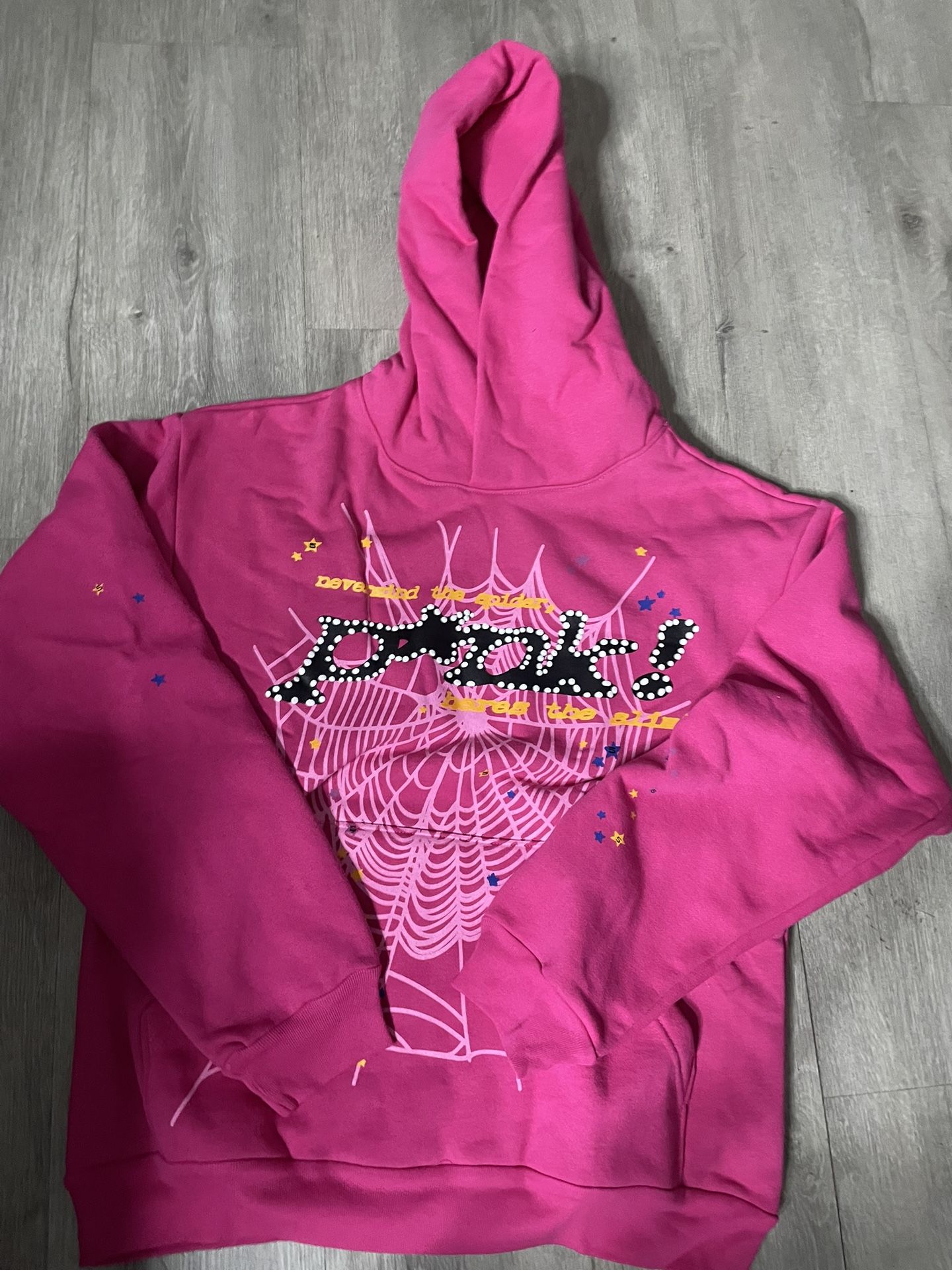 PINK SP5DER SWEATSUIT HOODIE AND PANTS authentic with receipt