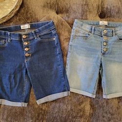 2 Pair Of Junior Size 12 Denim Jean Shorts. Cotton and https://offerup.com/redirect/?o=c3BhbmRleC5saWtl New. Both For 20.00