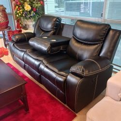 DISPLAY POWER ELECTRIC RECLINER SOFA WITH CUP HOLDER & USB CONECTION 