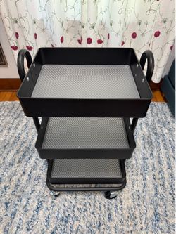 IKEA black 3 layer cart with wheels