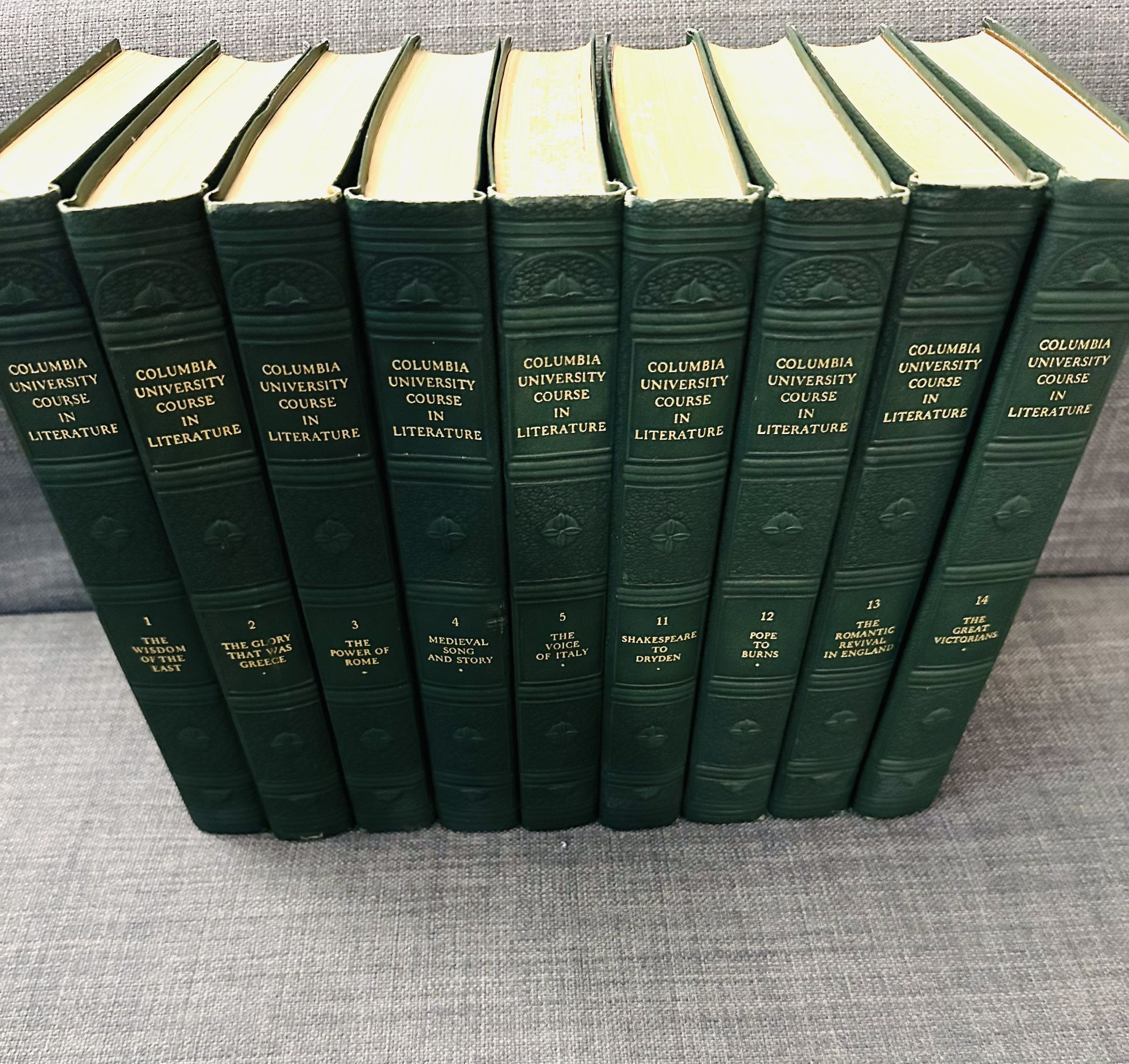Columbia University Course in Literature Set (Vintage 1929, 9 of 18 Volumes)