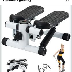 Steppers for Exercise at Home, Mini Stepper with Resistance Bands, Portable Stair Stepper for Home, Smooth and Quiet, Hydraulic Fitness Stair Stepper