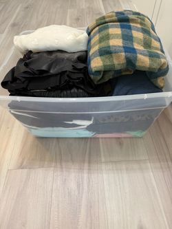 Mixed Woman’s Clothing Bundle in Storage Bin
