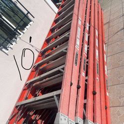 Excellent Condition 10ft And More Sizes Available Heavy Duty Double Sided Fiberglass Ladders 🪜 