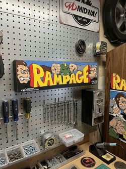 Rampage Midway Classic Arcade Marquee Sign