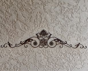 50” Brown Metal Scroll Wall Art / Door Topper – Grape & Leaf Design