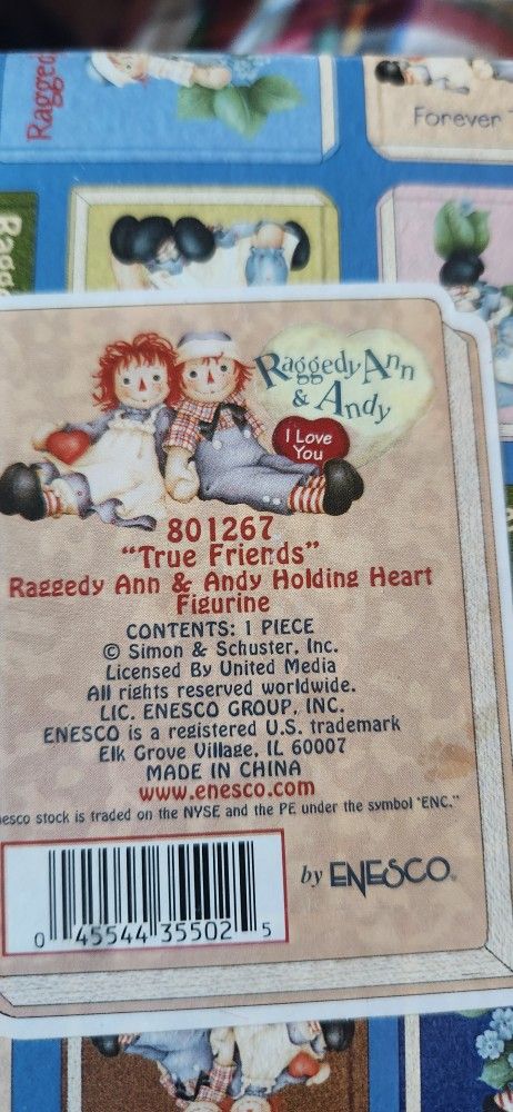 Authentic Raggedy Ann And Andy Figurine 801267 "True Friends "