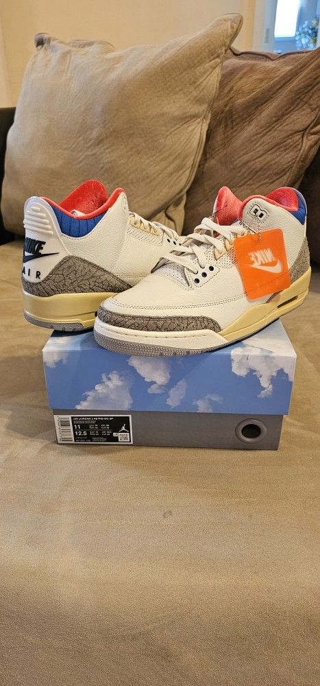 Nike Air Jordan Retro 3 Seoul Bred Black Metallic Royal Maniere Dunk Black Kobe Melo Cement 1 4 5 6 7 8 13 11 12 13