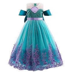 Green Mermaid Ariel Lace Princess Dress