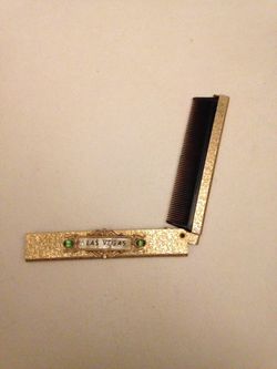 Gold Vintage Antique Small Pocket Folding Switchblade Comb