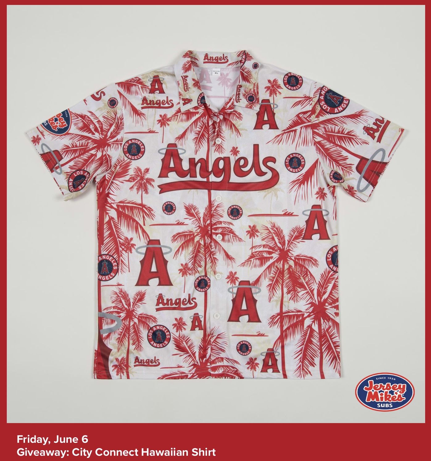 Angels Baseball City Connect button down Hawaiian shirt - adult XL