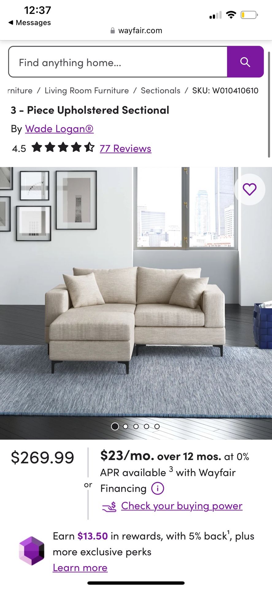 Beige Couch- Practically New