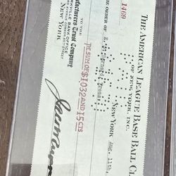1930 Barrow & Ruppert Autographed Yankees Check