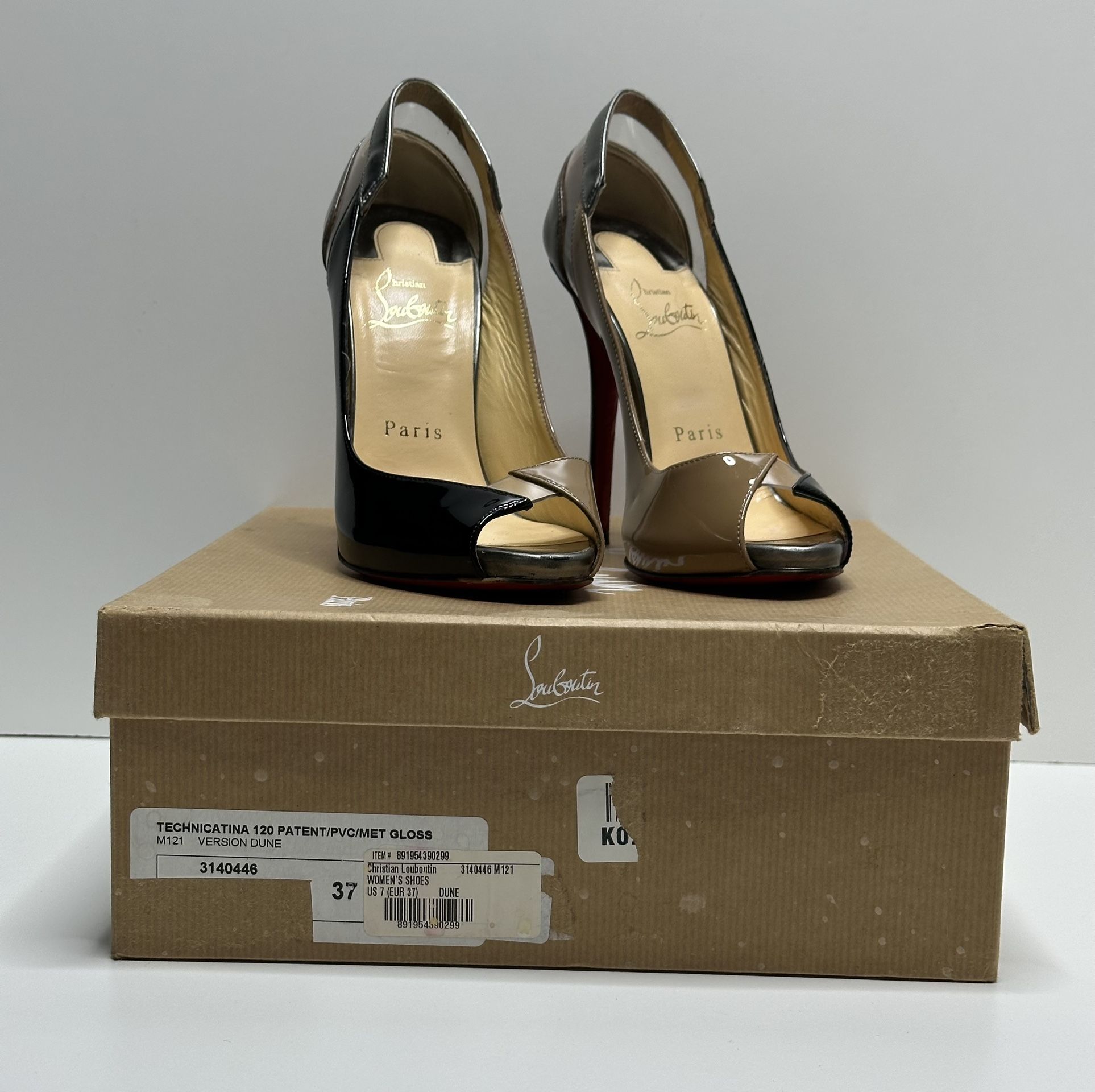 Christian Louboutin Women's Technicatina 120 Patent/pvc/met Gloss