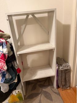 Homemade White Storage Shelf