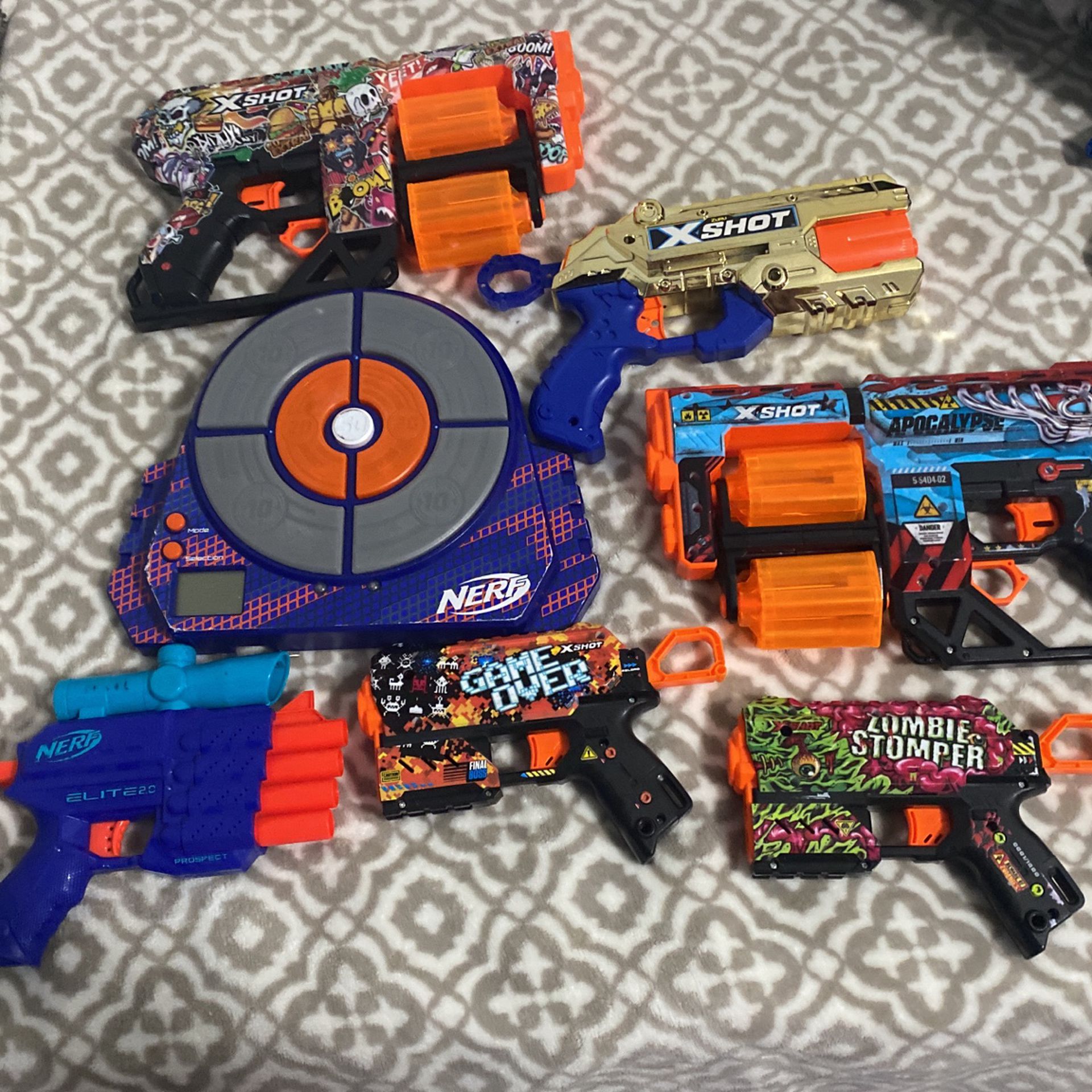 Nerf Guns With A Nerf Target 