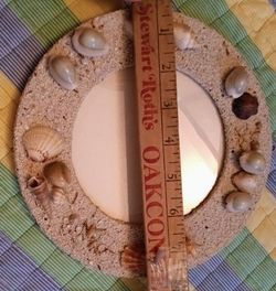 Round Seashell Sand Mirror