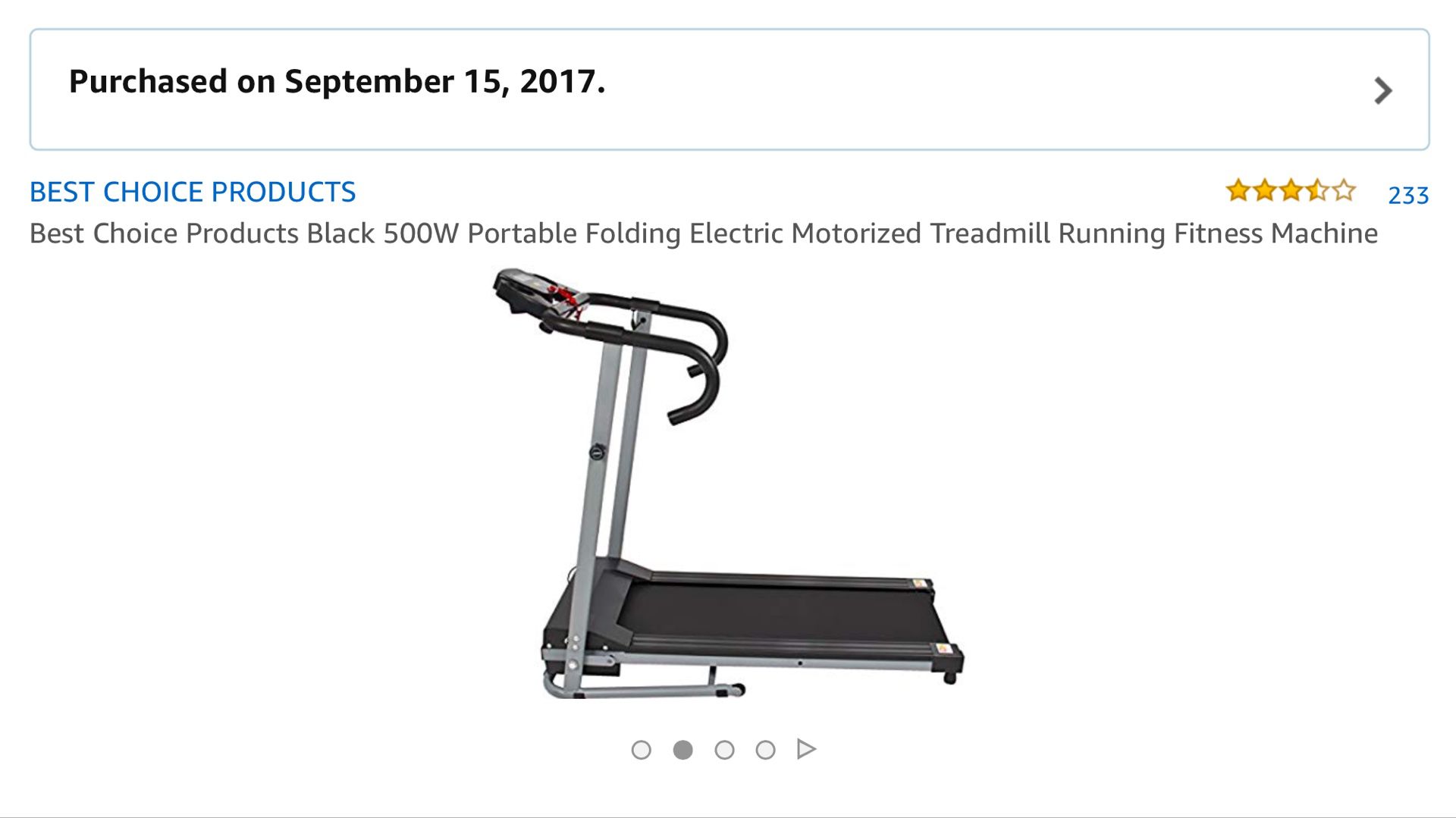 Best Choice Black 500W Folding Treadmill $100