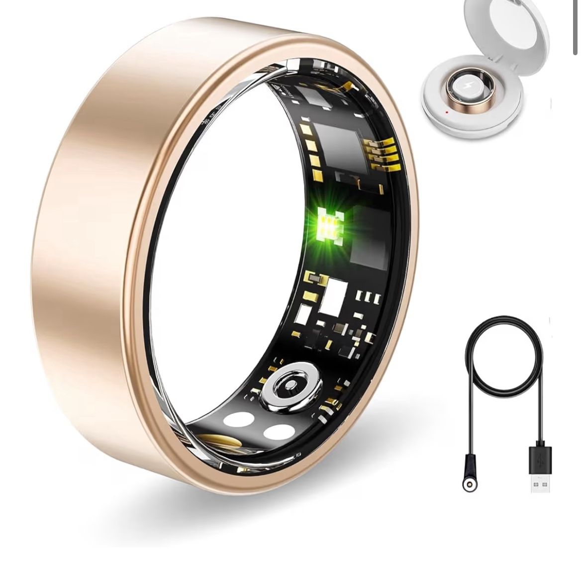  Brand: Aichiken Smart Health Ring for Women Men Fitness Tracker with Heart Rate, Blood Oxygen,Sleep Monitoring, Step Counting, IP68 Waterproof for iP