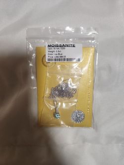 Moissanite Ice Blue Pendant Necklace 0.5ct