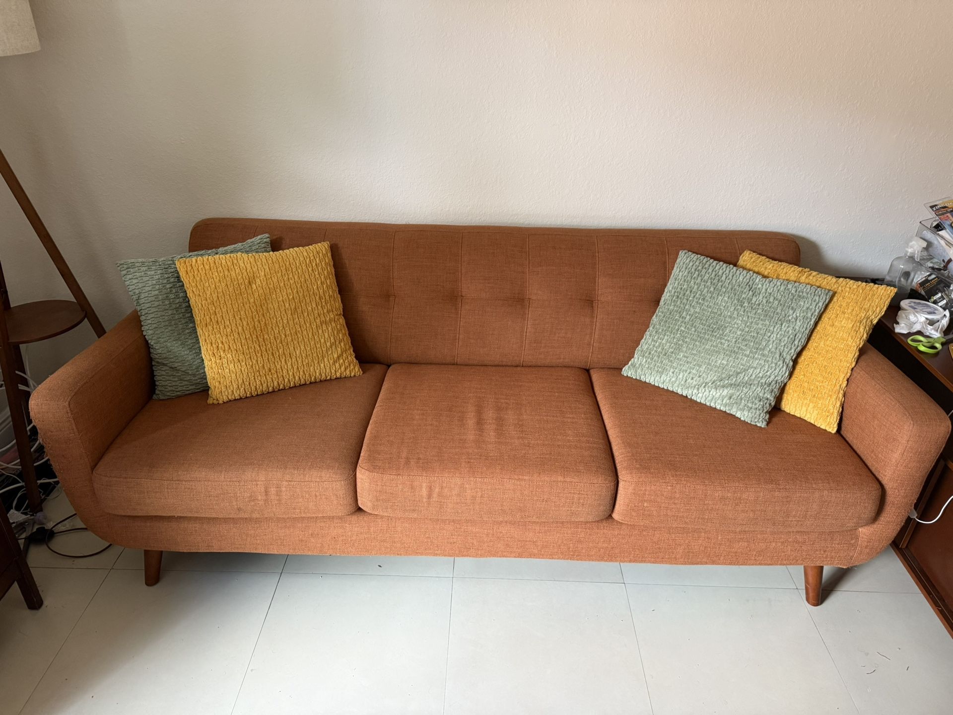 Orange Mid-Century Modern Couch
