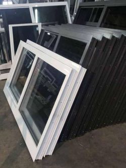White vinyl & Aluminum Framed Glass Windows