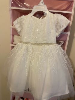 White Sequin 12 month dress