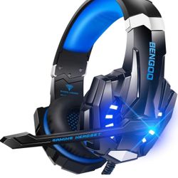 Brandnew  G9000 Stereo Gaming Headset for PS4 PC Xbox One PS5 Controller, Noise Cancelling Over Ear Headphones with Mic, LED Light, 7.1 Surround Sound