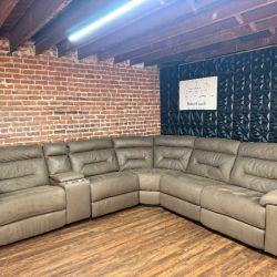 Delivery Available brown Costco recliner sectional sofa couch