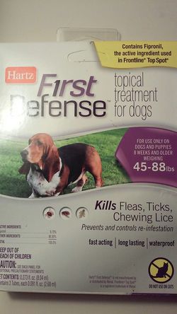 Hartz First Defense topical flea treatment for 45-88 lb dogs