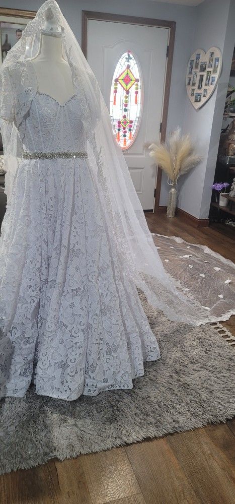 Talla 14 Vestido De Novia Usado Como Nuevo . $500 Ofrezca