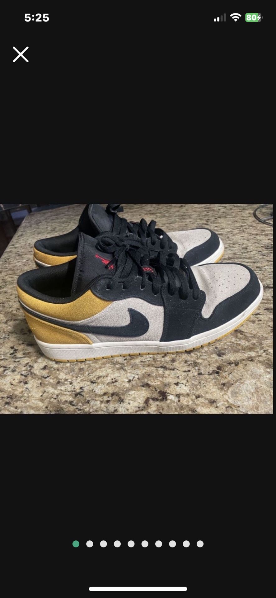 Jordan 1 Low Sail University Gold Black very light used