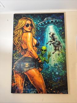 Rowdy Roads Art Original Canvas Print