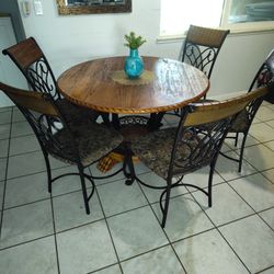 Clawfoot Cast Iron Table Solid Wood 