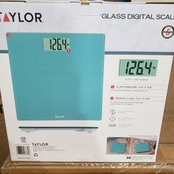 Taylor Digital Glass Bathroom Scale Spa Blue