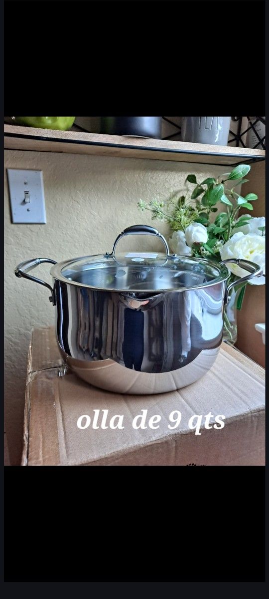 OLLA DE 9 QT DE ACERO INOXIDABLE TRI PLY PRINCESS HOUSE ๐ป ๐พ