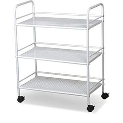 ✨ 3-Tier Rolling Salon Cart - White Metal ✨