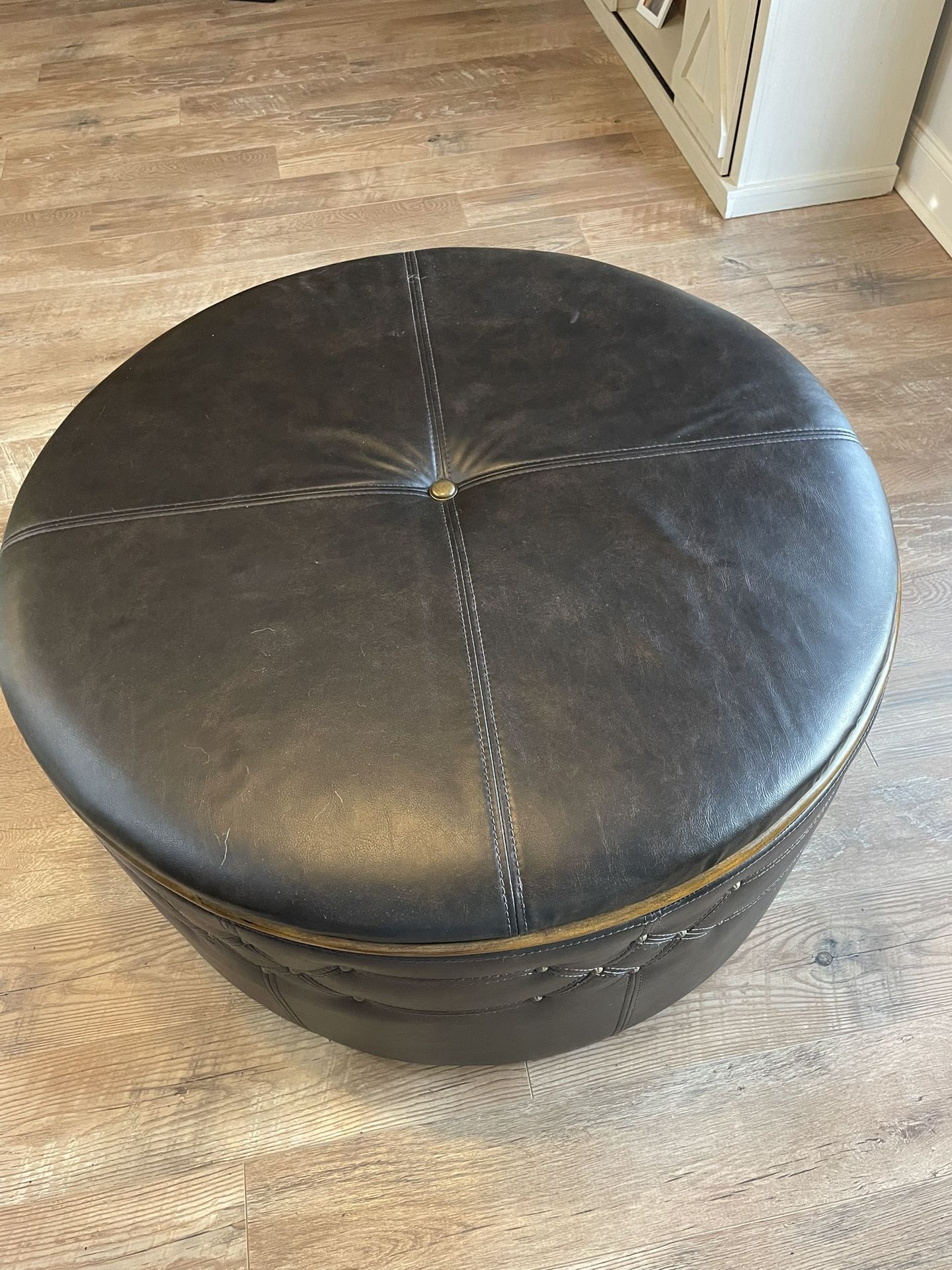 Uttermost Round Storage Ottoman 
