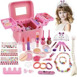 36 Pcs Kids Makeup Kit for Girl, Washable Kids Makeup kit, Real Cosmetic Safe & Non-Toxic Kids Makeup Beauty Set for Girls Halloween Christmas Birthda