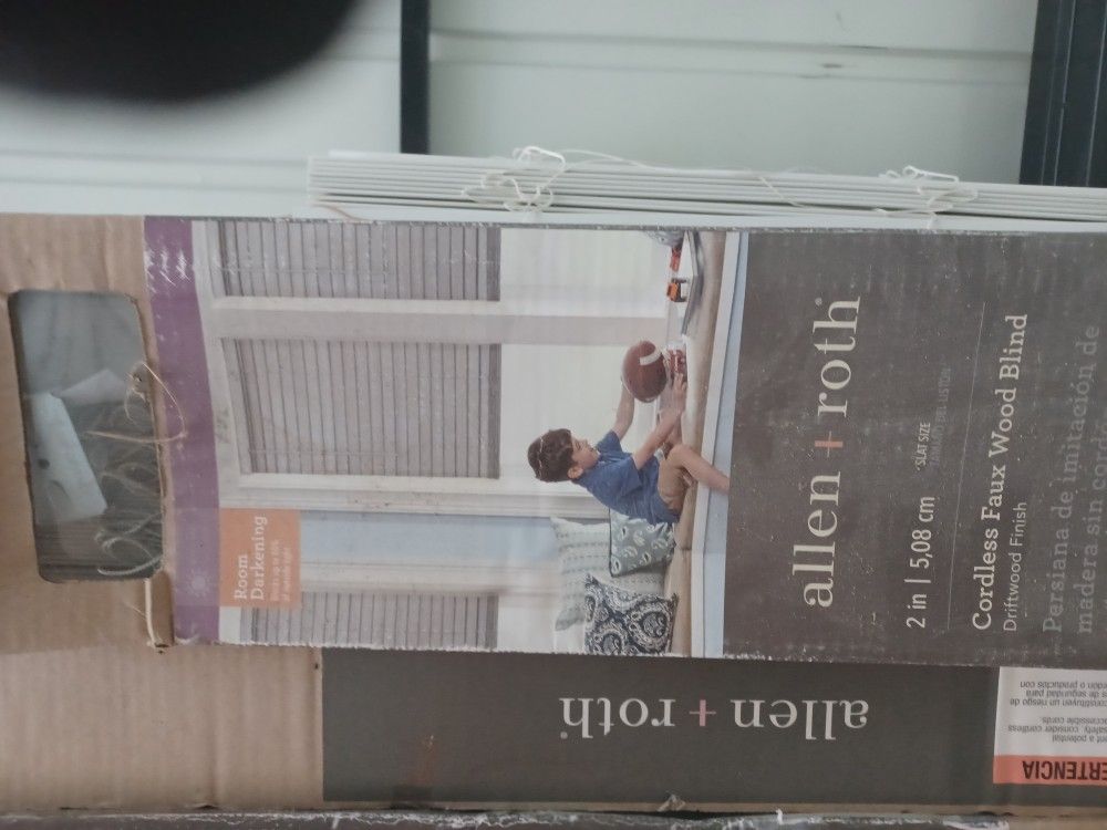 Wood Slat Blinds White And Grey Allen Roth Lowes