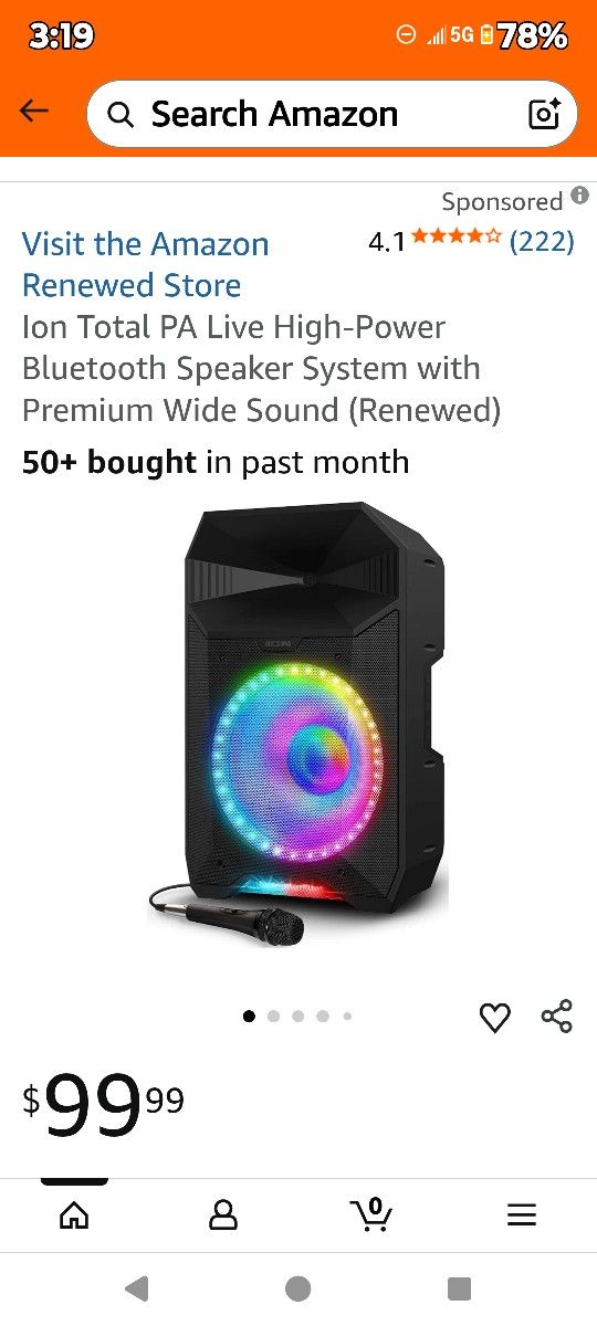 Ion Total PA Live High-Power Bluetooth Speaker System with Premium Wide Soun