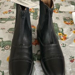  BasEQ women's leather Zip, Equestrian Paddock Boot