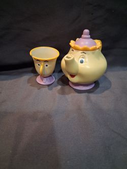 disney mcdonalds toy mrs. Beauty and the Beast pots and chip 2002